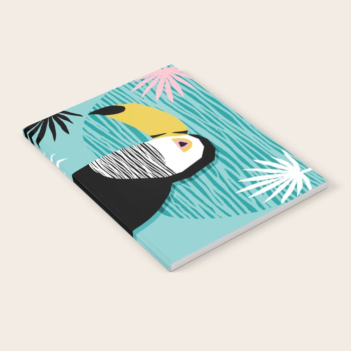 Loopy - wacka designs abstract bird toucan tropical memphis throwback retro neon 1980s style pop art Notebook Gallery Image 1