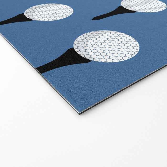 Golf Ball & Tee Pattern (Blue) Welcome Mat Gallery Image 2