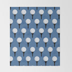 Golf Ball & Tee Pattern (Blue) Throw Blanket Gallery Image 2