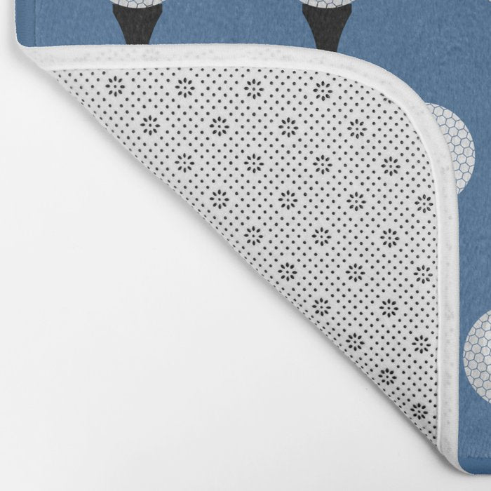 Golf Ball & Tee Pattern (Blue) Bath Mat Gallery Image 2