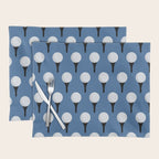 Golf Ball & Tee Pattern (Blue) Placemat Gallery Image 1