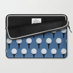 Golf Ball & Tee Pattern (Blue) Laptop Sleeve Gallery Image 2