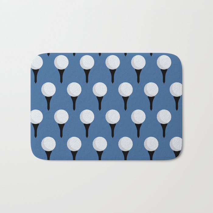 Golf Ball & Tee Pattern (Blue) Bath Mat Gallery Image 1