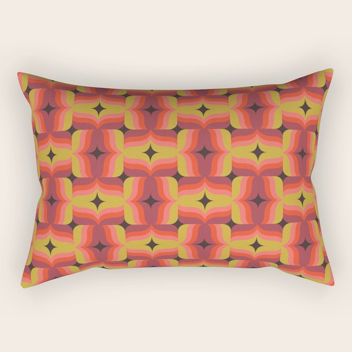 Retro Crimson Ceramic Rectangular Pillow Gallery Image 1