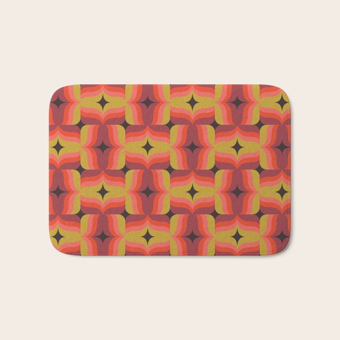 Retro Crimson Ceramic Bath Mat Gallery Image 1