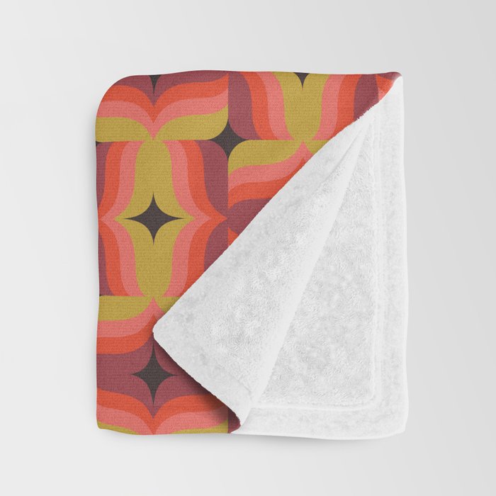 Retro Crimson Ceramic Throw Blanket Gallery Image 3
