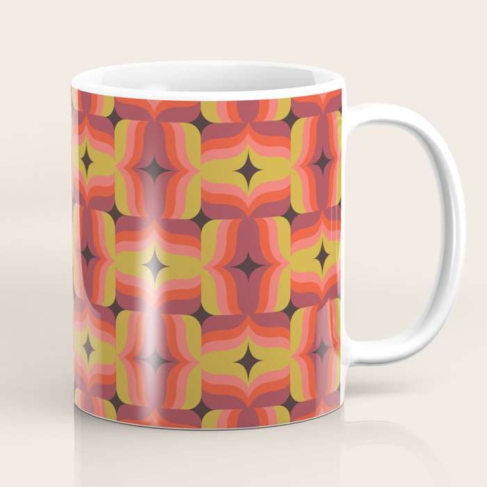 Retro Crimson Ceramic Coffee Mug Gallery Image 1