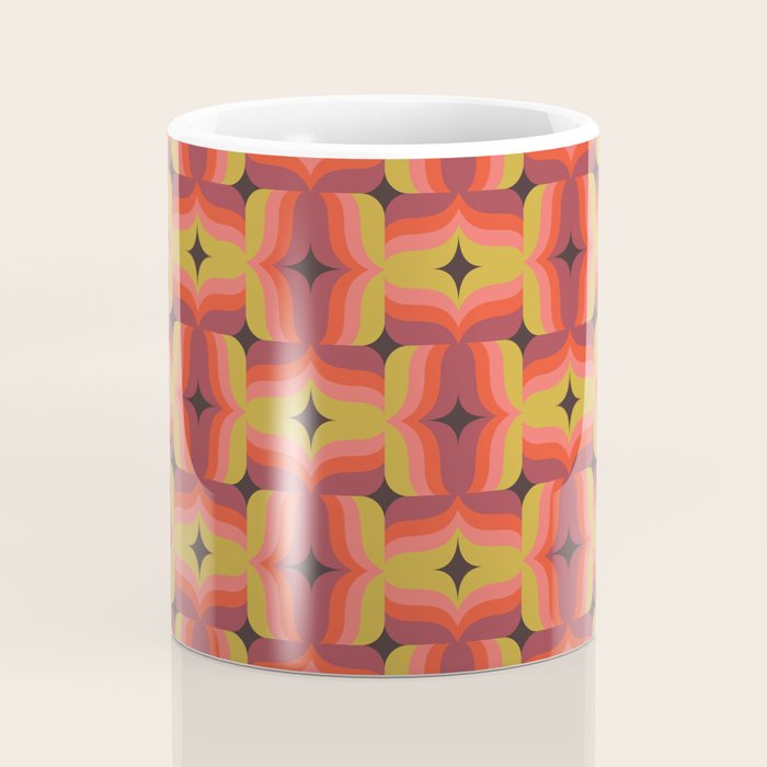 Retro Crimson Ceramic Coffee Mug Gallery Image 4