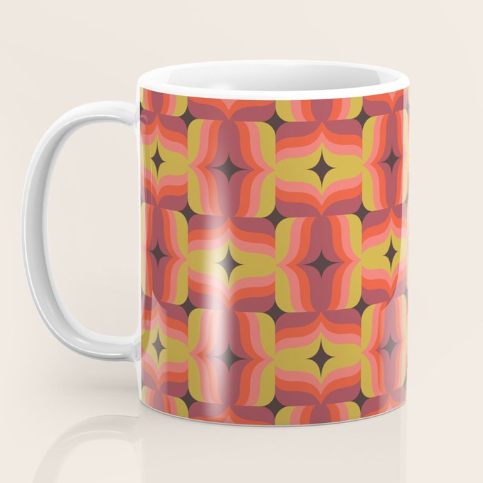 Retro Crimson Ceramic Coffee Mug Gallery Image 3