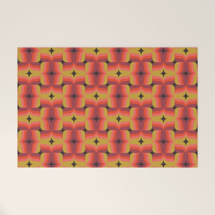 Retro Crimson Ceramic Welcome Mat Gallery Image 1