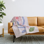 Floral dance - pastel Throw Blanket Gallery Image 1