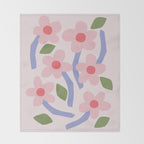 Floral dance - pastel Throw Blanket Gallery Image 2