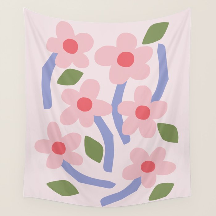 Floral dance - pastel Wall Tapestry Gallery Image 4