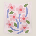 Floral dance - pastel Wall Tapestry Gallery Image 4
