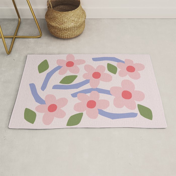 Floral dance - pastel Rug Gallery Image 1