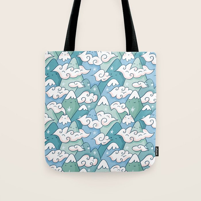 Cute mountains in clouds Tote Bag Gallery Image 1