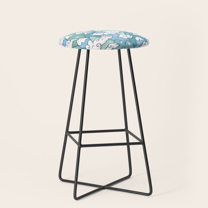 Cute mountains in clouds Stool Gallery Image 1