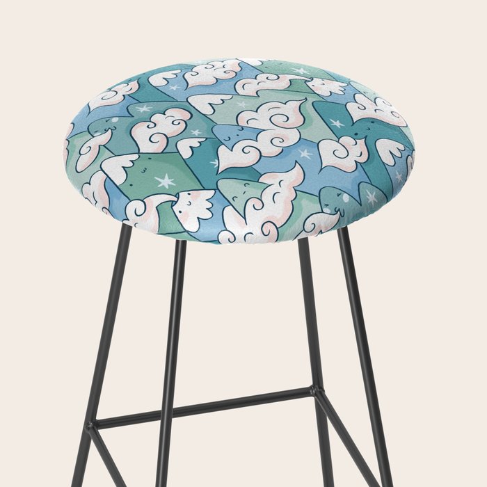 Cute mountains in clouds Stool Gallery Image 2
