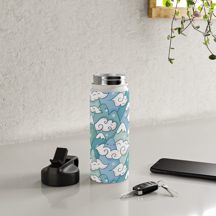 Cute mountains in clouds Water Bottle Gallery Image 4
