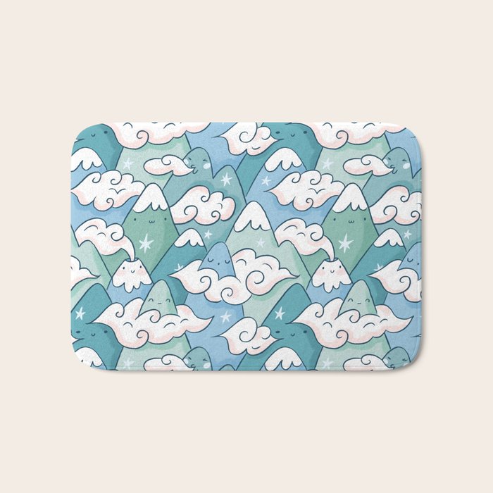 Cute mountains in clouds Bath Mat Gallery Image 1