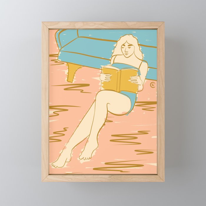 Portrait of a Woman Reading - Quiet Time 2 Mini Art Print Gallery Image 1