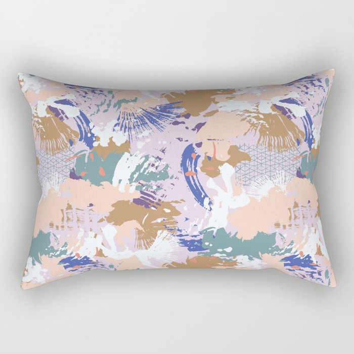 Abstract brush stroke madness Rectangular Pillow Gallery Image 1