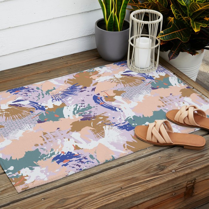 Abstract brush stroke madness Outdoor Rug Gallery Image 2