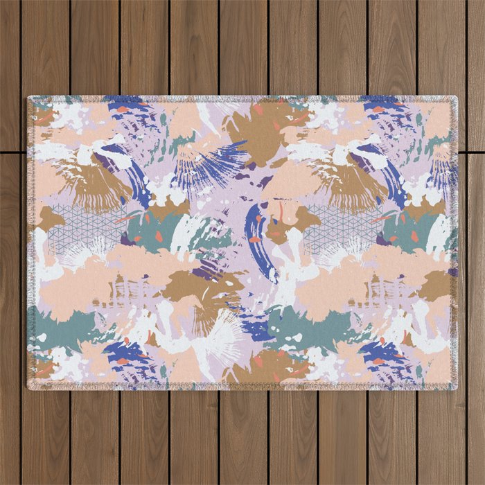 Abstract brush stroke madness Outdoor Rug Gallery Image 1
