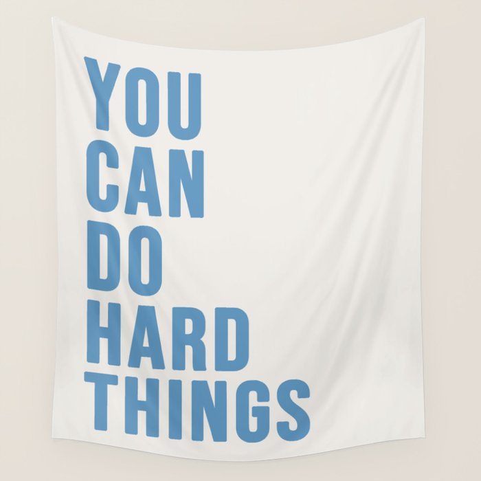 You Can Do Hard Things Cream & Blue Wall Tapestry Gallery Image 4
