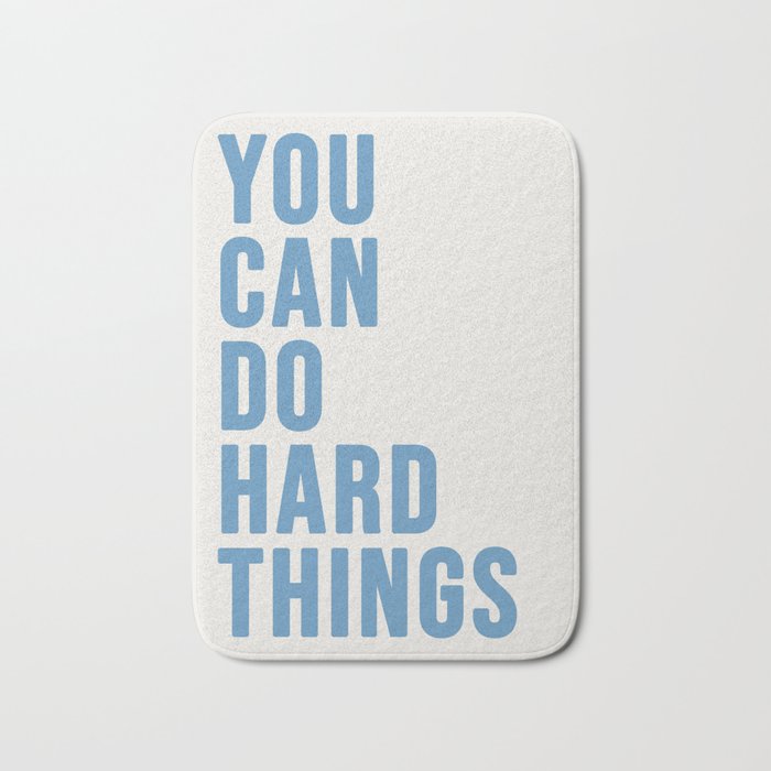 You Can Do Hard Things Cream & Blue Bath Mat Gallery Image 1