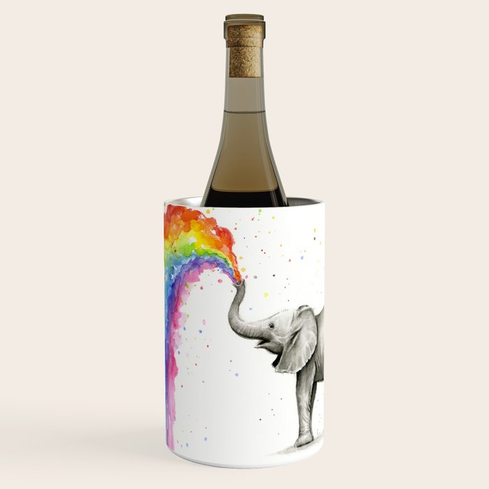 Baby Elephant Spraying Rainbow Wine Chiller Gallery Image 1