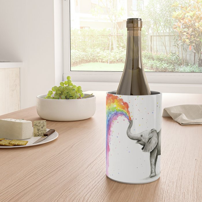 Baby Elephant Spraying Rainbow Wine Chiller Gallery Image 4