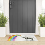 Baby Elephant Spraying Rainbow Welcome Mat Gallery Image 3