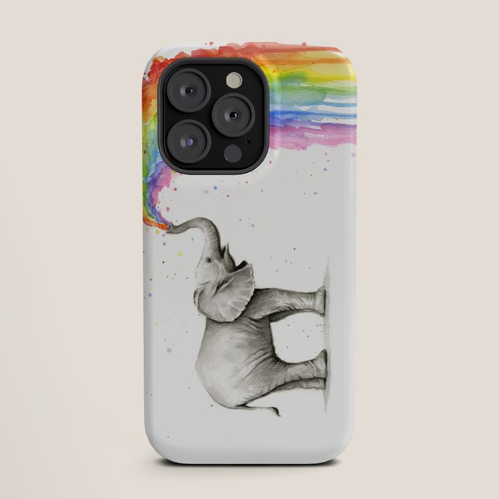 Baby Elephant Spraying Rainbow iPhone Case Gallery Image 19