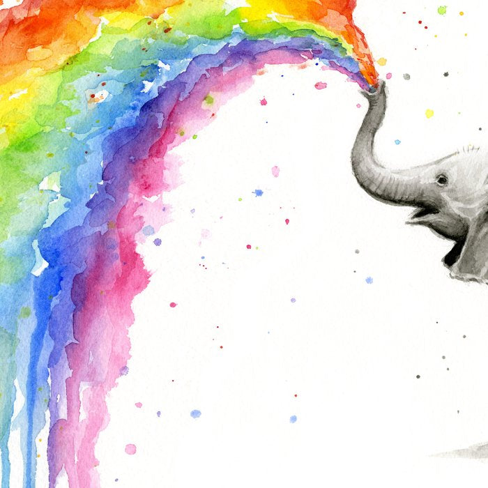 Baby Elephant Spraying Rainbow Coffee Mug Gallery Image 2