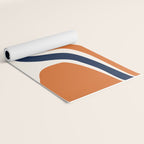 Abstract Shapes 66 in Vintage Orange and Navy Blue Yoga Mat Gallery Image 2