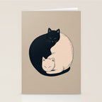Yin Yang Cats Illustration Stationery Card Gallery Image 2