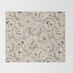 Harvest 2025 Woodland Toile Winter Autumn Animals Forest  Throw Blanket Gallery Image 2
