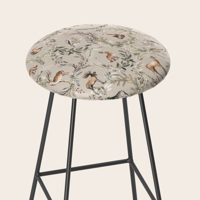 Harvest 2025 Woodland Toile Winter Autumn Animals Forest  Stool Gallery Image 2