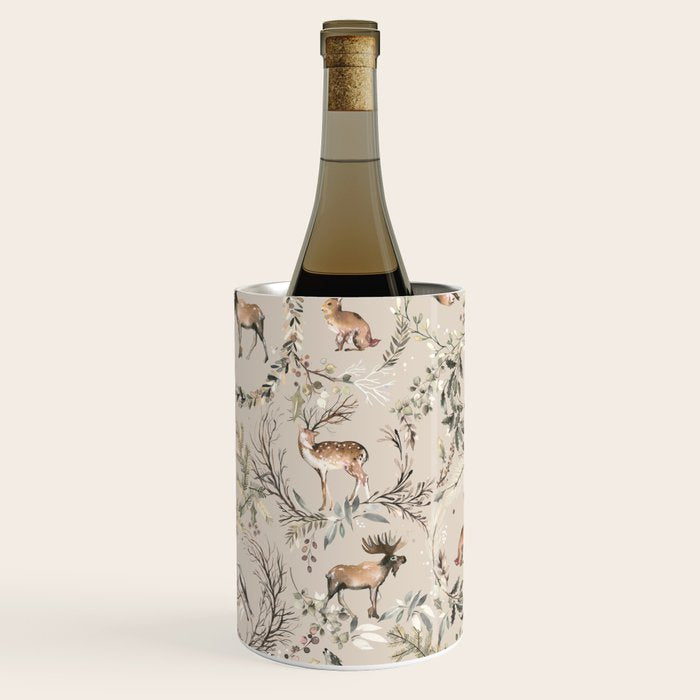 Harvest 2025 Woodland Toile Winter Autumn Animals Forest  Wine Chiller Gallery Image 2
