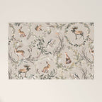 Harvest 2025 Woodland Toile Winter Autumn Animals Forest  Welcome Mat Gallery Image 1
