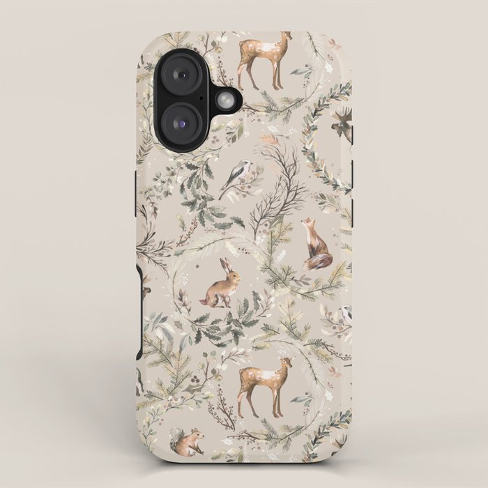 Harvest 2025 Woodland Toile Winter Autumn Animals Forest  iPhone Case Gallery Image 1