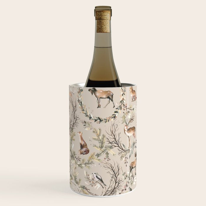 Harvest 2025 Woodland Toile Winter Autumn Animals Forest  Wine Chiller Gallery Image 3
