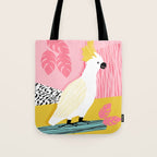 FeelFree - memphis throwback retro bird tropical nature animal parrot cockatoo 1980s 80s pop art Tote Bag Gallery Image 1