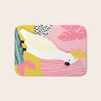 FeelFree - memphis throwback retro bird tropical nature animal parrot cockatoo 1980s 80s pop art Bath Mat Gallery Image 1