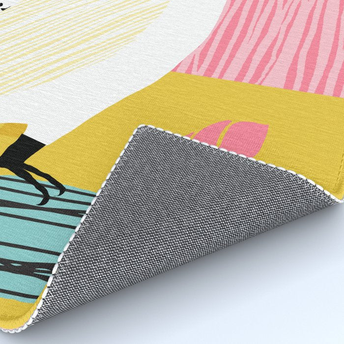 FeelFree - memphis throwback retro bird tropical nature animal parrot cockatoo 1980s 80s pop art Rug Gallery Image 4