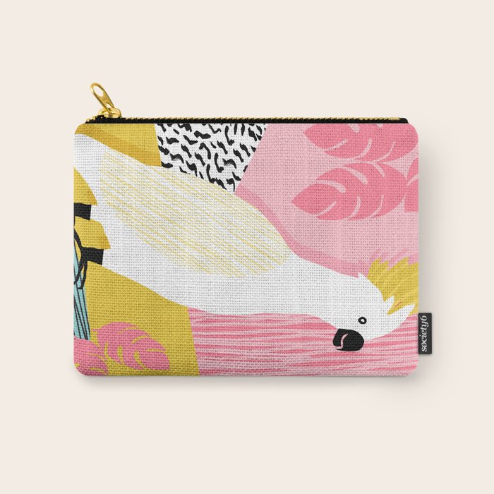 FeelFree - memphis throwback retro bird tropical nature animal parrot cockatoo 1980s 80s pop art Carry All Pouch Gallery Image 1