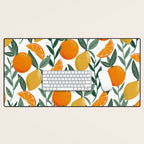 Citrus Fruit Pattern Lemons Oranges Botanical Design Desk Mat Gallery Image 1