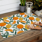 Citrus Fruit Pattern Lemons Oranges Botanical Design Outdoor Rug Gallery Image 2
