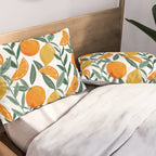 Citrus Fruit Pattern Lemons Oranges Botanical Design Pillow Sham Gallery Image 2